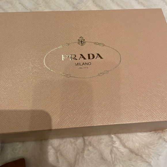 Prada black and tan patent leather open toe pumps size 36 6 US - Picture 6 of 7